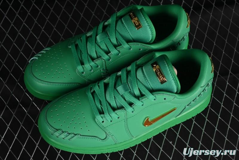 Nike Air Jordan 1 Low "Method of Make" Casual Sneakers in Green and Gold - FN5032-300