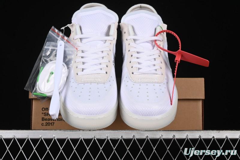 Nike Off White x Air Force 1 Low OW Transparent White Sneakers - AO4606-100