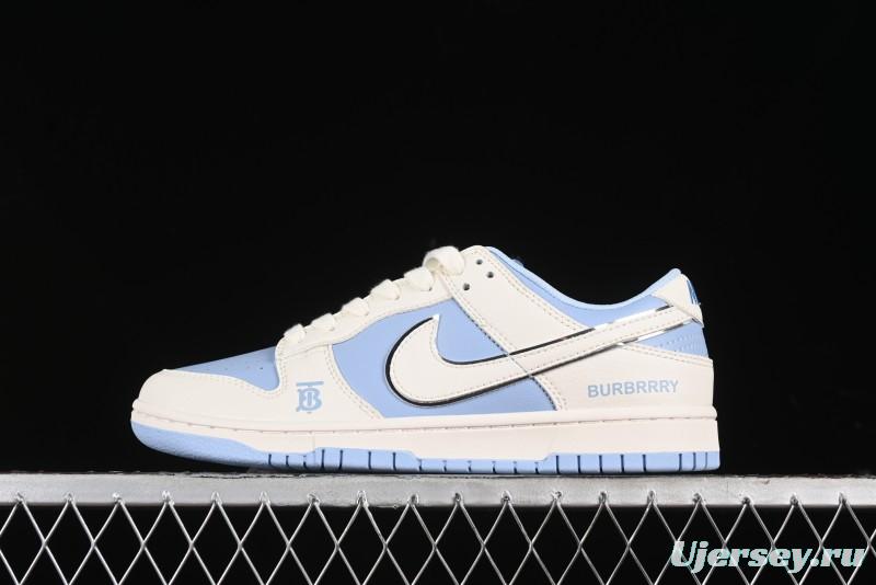 Nike SB Dunk Low Burberry Collaboration - Bondi Blue Anniversary High-End Custom Low-Top Casual Sneakers - BB5252-601
