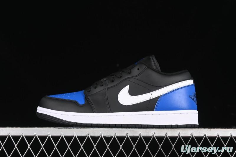 Nike Air Jordan 1 Low Retro Basketball Shoes in Black/Blue - 553558-042