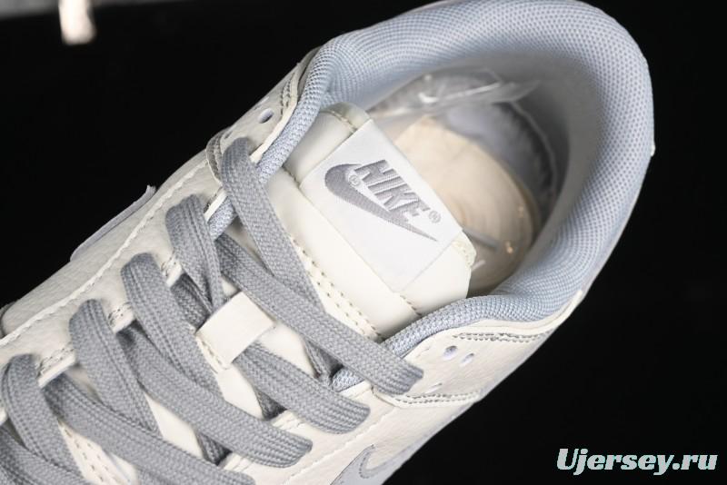 Nike SB Dunk Low Supreme Collaboration - Off White Gray Double Swoosh Anniversary Custom Low-Top Casual Skate Shoes - XX2025-317