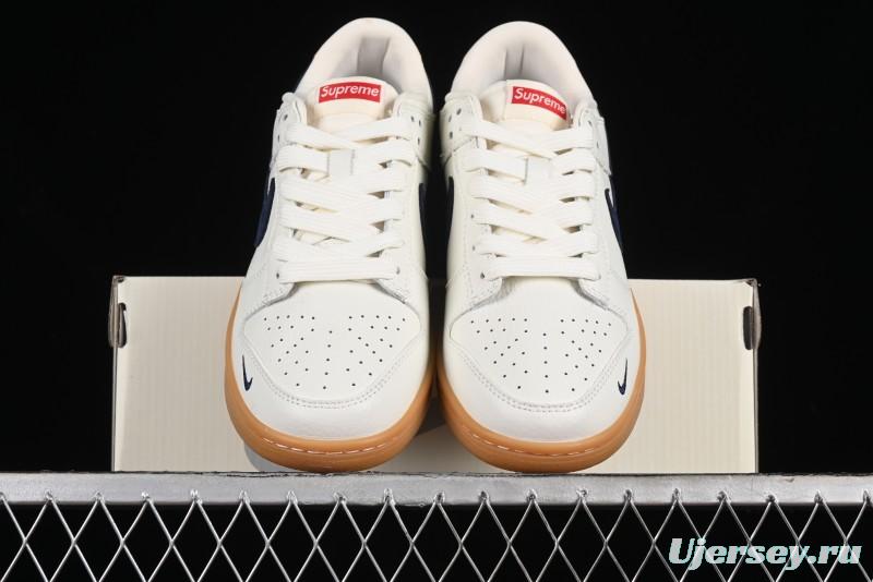 Nike SB Dunk Low Supreme Collaboration - Off White Gum Anniversary Customized Low-Top Casual Skate Shoes - JH8310-945