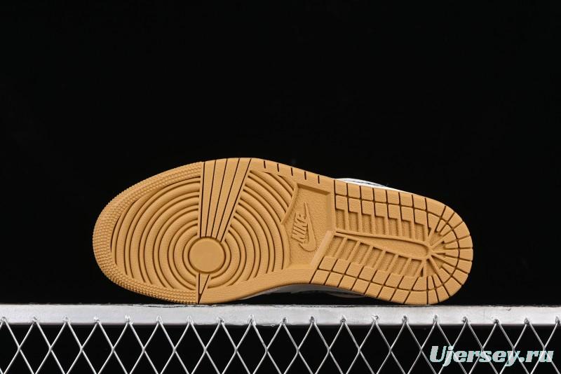 Nike Air Jordan 1 Low AJ1 The North Face Collaboration - White Grey Brown Custom High-End Basketball Shoes - LJ6688-001