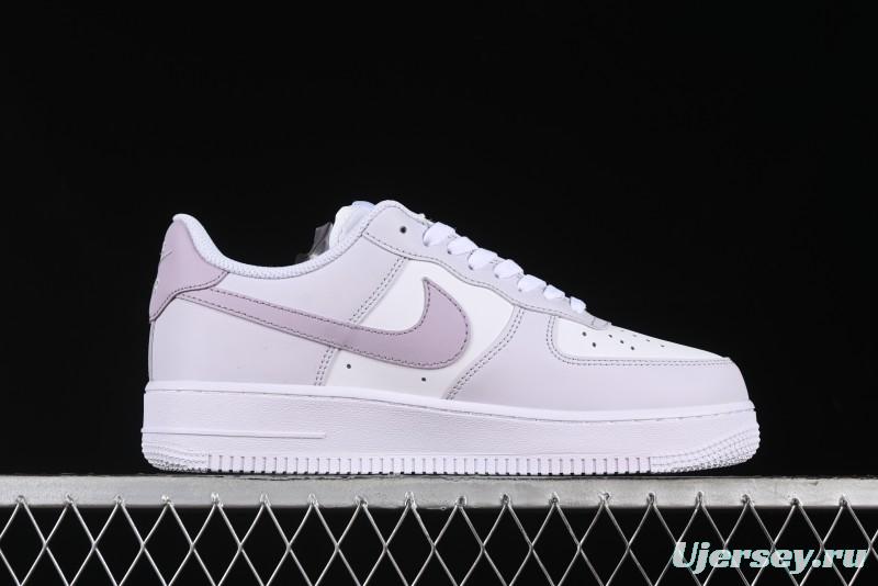 Nike Air Force 1 '07 Low Casual Sneakers with Anime-Inspired Light Gray Purple Spray Paint Design - DY8899-004