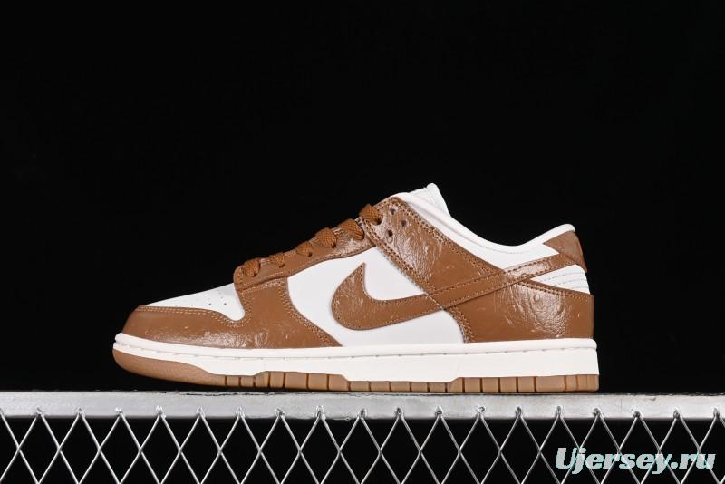 Nike Dunk Low LX SB Casual Skate Shoes in Brown Ostrich - FJ2260-001
