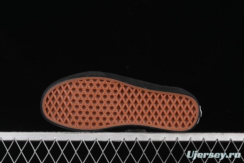 Vans Knu Skool High Street American Retro Canvas Skate Shoes in Black Red - VN0009BCRTU