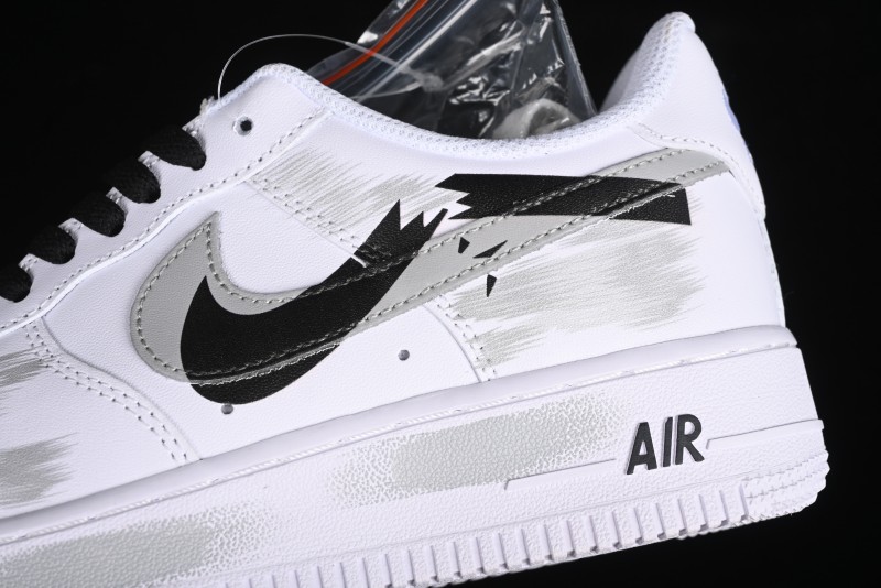 Nike Air Force 1 '07 Low Custom Hand-Painted 2D Theme with Broken Three-Hook Shadow and Strap - CW2288-111