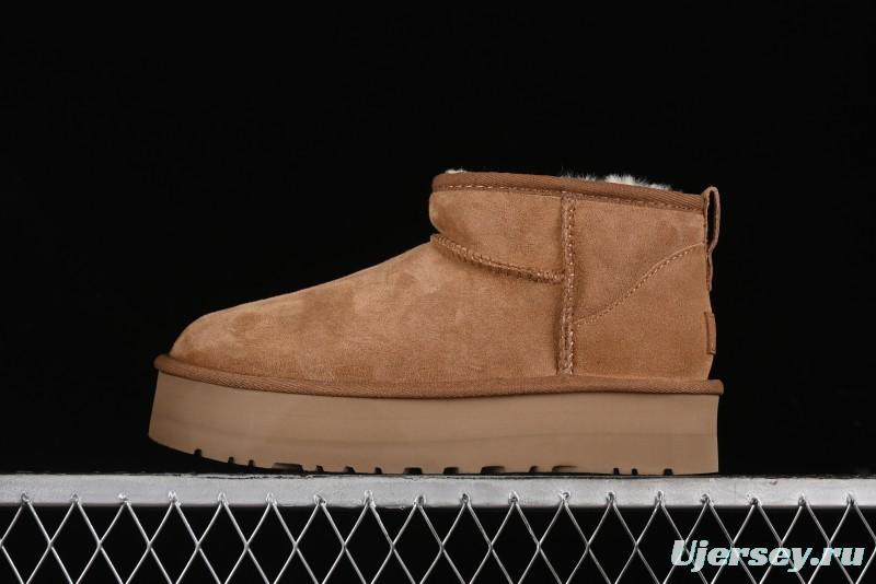 UGG Classic Ultra Mini Platform 3CM Wool Short Boots with TREADLITE Outsole - 1135092