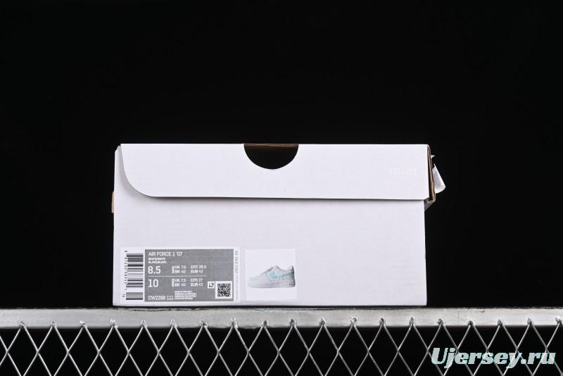 Nike Air Force 1 '07 Low Anime LOVE Series White Blue Spray Paint Casual Sneakers - CW2288-111