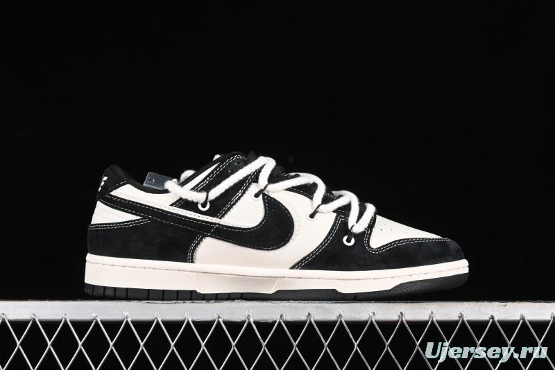 Nike SB Dunk Low BAPE Collaboration Strap Black Hook Anniversary Custom Low-Top Casual Sneakers - SJ2068-269