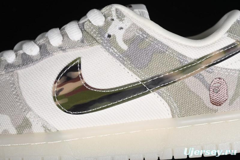 Nike SB Dunk Low Bape Collaboration - Crystal Camouflage Anniversary Custom Low-Top Casual Skate Shoes - JH8040-941