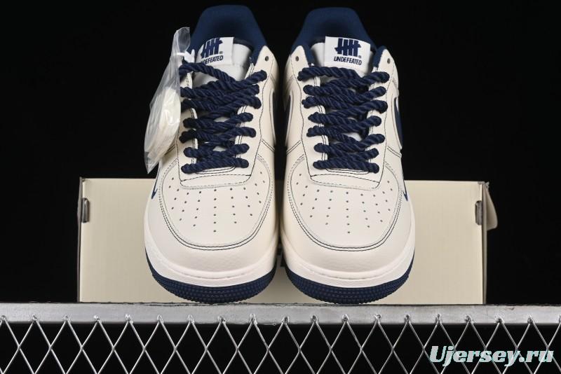 Nike Undefeated x Air Force 1 Low Casual Sneakers in Dark Blue Hemp with Reflective Details - UT2023-205