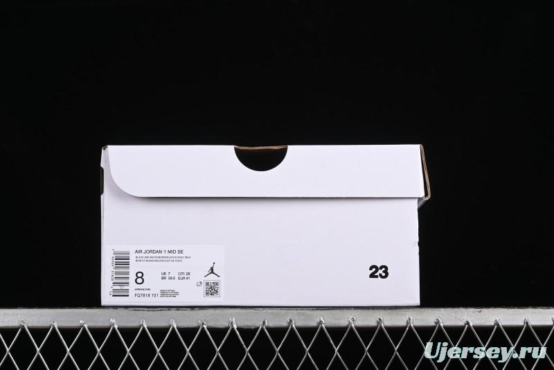 Nike Air Jordan 1 Mid AJ1 Snake Print Black Red Toe Mid-Top Basketball Shoes - FQ7818-101