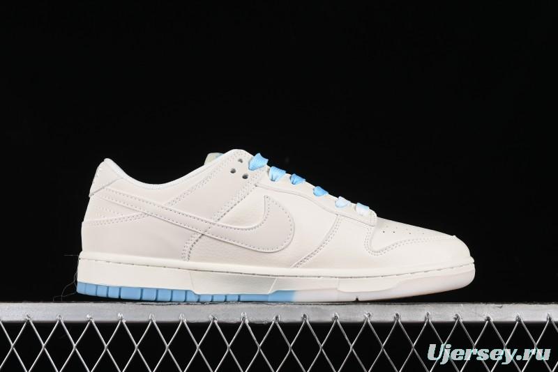 Nike SB Dunk Low Supreme Collaboration - Light Blue Double Swoosh Anniversary Customized Low-Top Casual Sneakers - BB8675-108