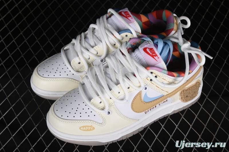 Nike Dunk Low Cake Bear White Yellow Low-Top Casual Sneakers - FN8913-141