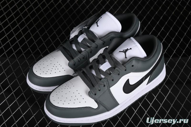 Nike Air Jordan 1 Low AJ1 Black Grey Low-Top Lifestyle Basketball Shoes - 553560-152