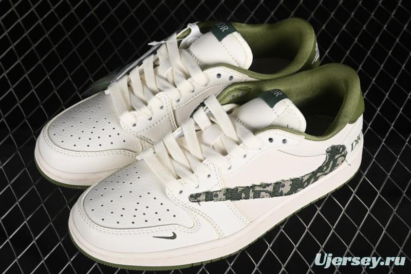 Nike Travis Scott x Fragment Design x Air Jordan 1 Low OG SP AJ1 Retro Sneakers - DM6688-605