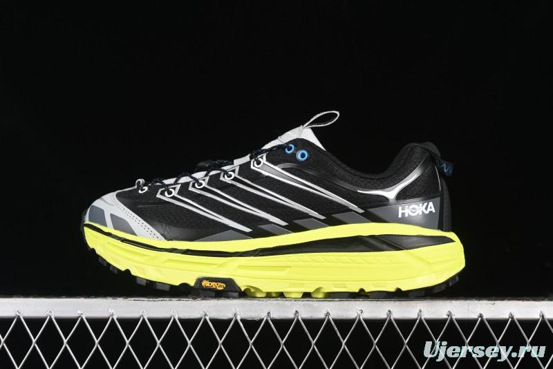 Hoka Mafate Three 2 Ultra-Lightweight Cushioned Trail Running Shoes with Vibram Outsole - 1141572 BHK