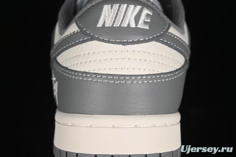 Nike SB Dunk Low Stussy Collaboration - Midnight Grey Anniversary Custom Low-Top Casual Skate Shoes - BB9898-007