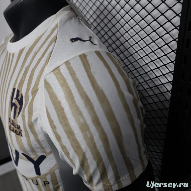 Player Version 25/26 Al Hilal White with Gold Stripes Jersey