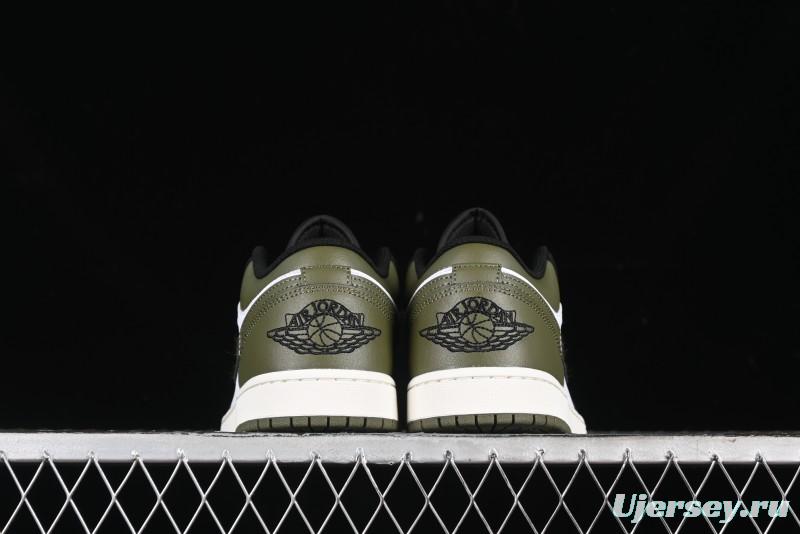 Nike Air Jordan 1 Low "Medium Olive" Casual Sneakers - 553558-092