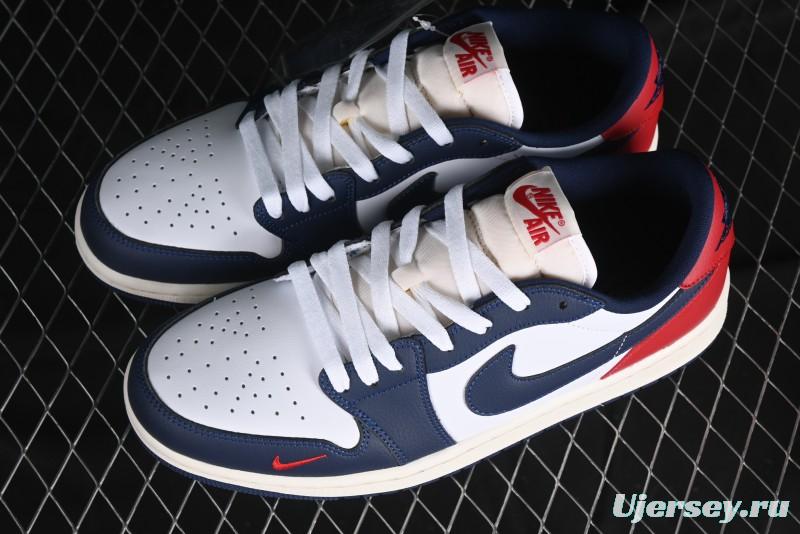 Nike Air Jordan 1 Low OG "Howard University" Casual Sneakers with Blue Toe and Red Heel - HQ2993-100