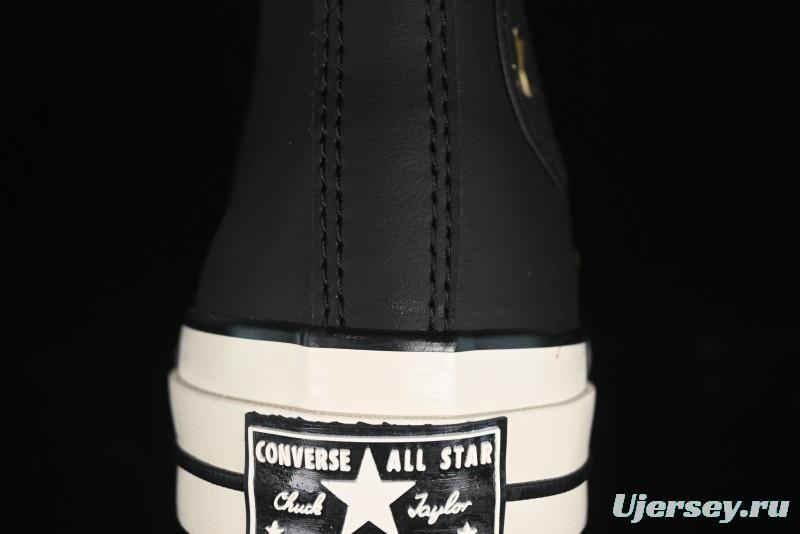 Converse Chuck 1970s Winter Waterproof Leather High-Top Sneakers with Gold Eyelets and Fleece Lining - A12444C