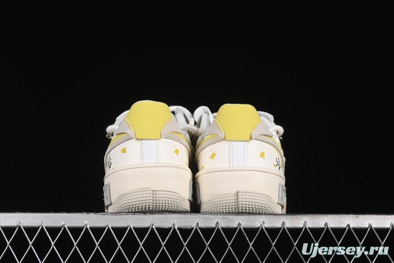 Nike Air Force 1 Fontanka Custom Graffiti Low-Top Casual Sneakers with Deconstructed Dual Laces - DV6984-001