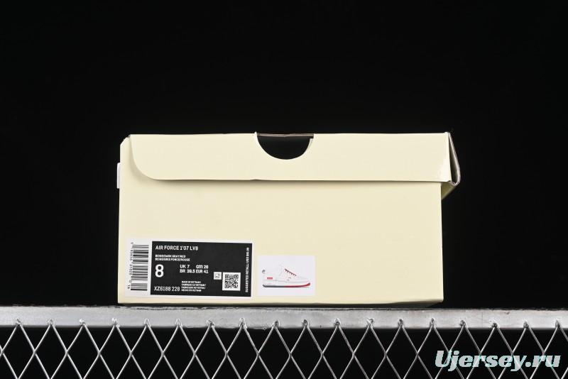 Nike Air Force 1 '07 Low Supreme Collaboration - Beige Red Blue Colorblock Casual Sneakers - XZ6188-228