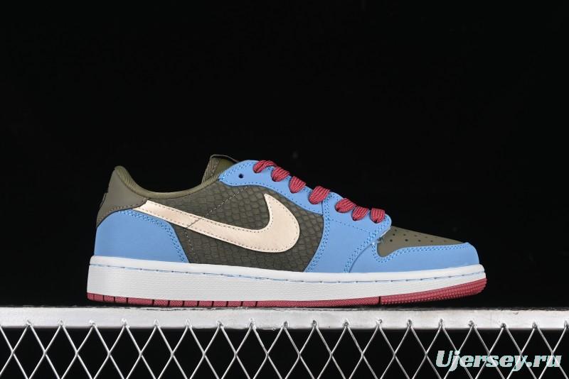 Nike Travis Scott x Fragment Design x Air Jordan 1 Low OG SP AJ1 Low Top Casual Sneakers - CH6336-015