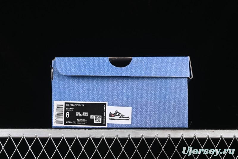 Nike Air Force 1 '07 Low Levi's Collaboration Double Swoosh Beige Black Casual Sneakers - SJ6698-001