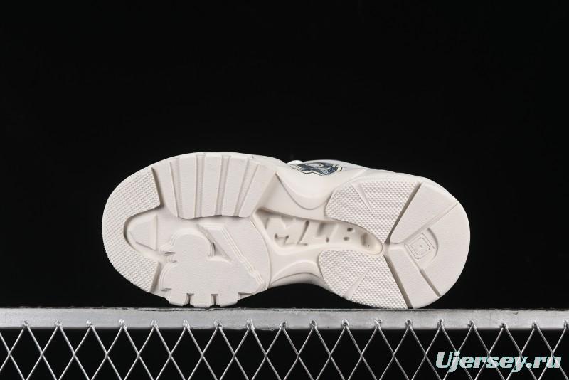 New York Yankees MLB Bigball Chunky Denim Monogram Platform Sneakers - 3ASHBDM4N43NYS