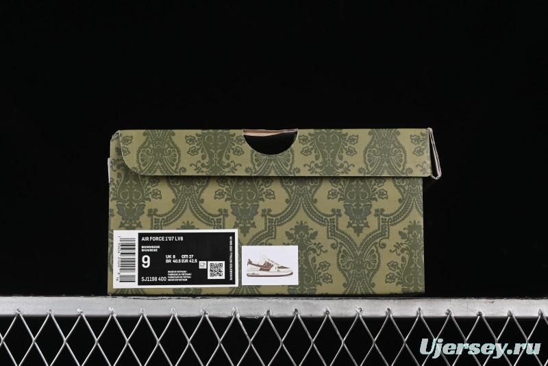 Nike Air Force 1 '07 Low Gucci Collaboration - Brown Coffee Drawstring Low-Top Casual Sneakers - SJ1198-400