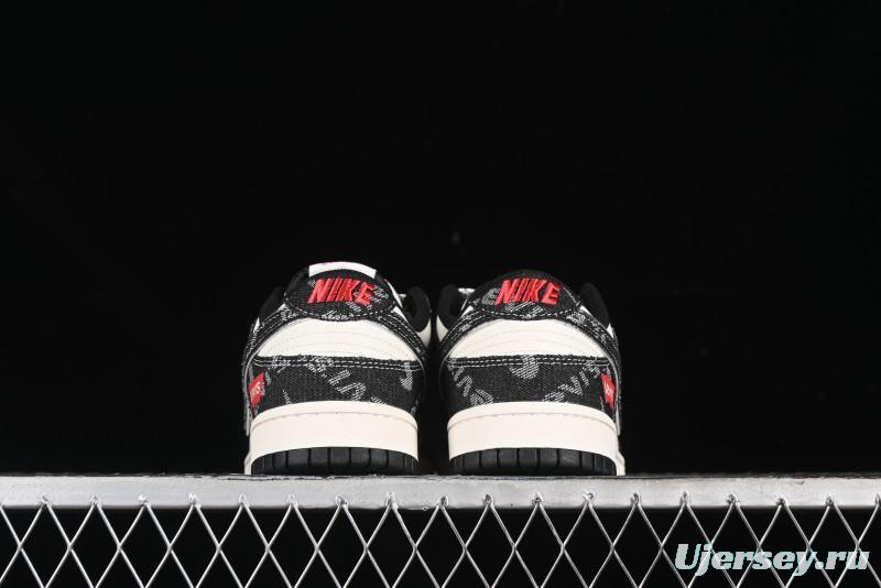 Nike SB Dunk Low Levi's Collaboration - Black Printed Denim Anniversary Customized Low-Top Casual Sneakers - XX2025-109