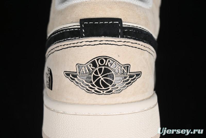 Nike Air Jordan 1 Low AJ1 The North Face Collaboration - Beige Coffee Retro Basketball Shoes - SJ9950-028