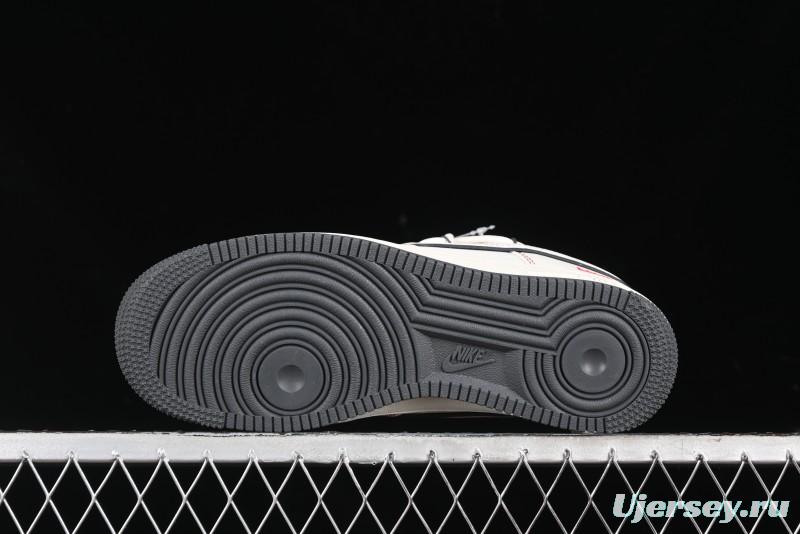 Nike Air Force 1 '07 Low Supreme Collaboration - Red Stitch Grey Sole Casual Sneakers - SJ1198-600