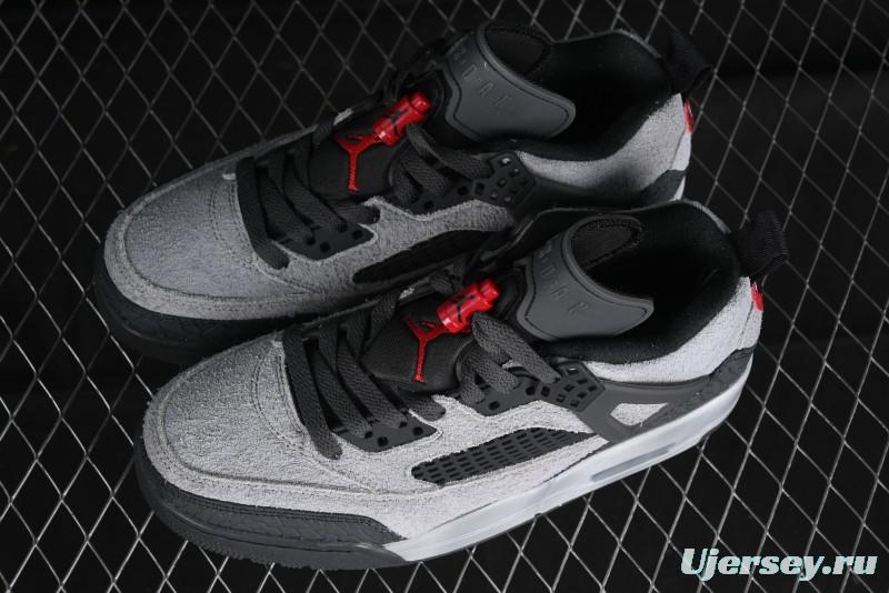 Nike Jordan Spizike Low AJ Hybrid Elements Black Grey Crack Leather Casual Sneakers - FQ1759-002