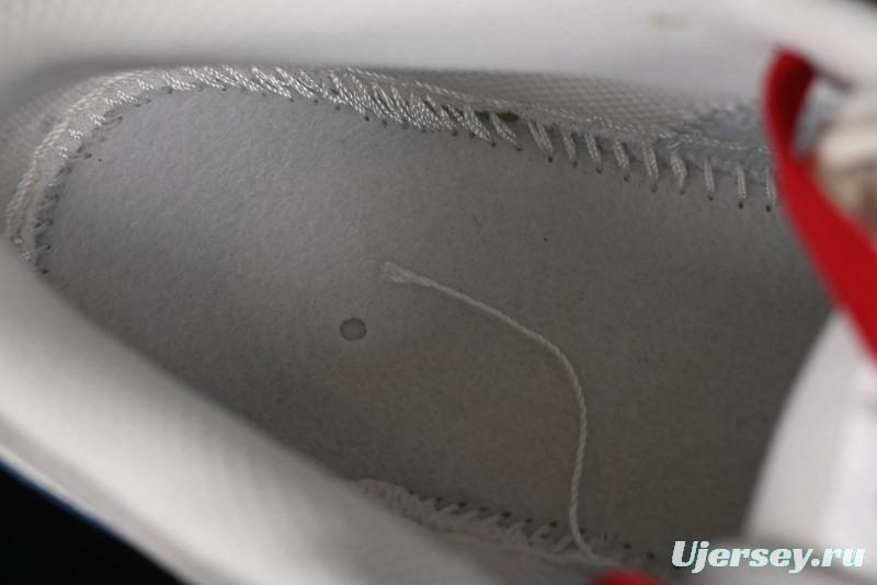 Nike Air Jordan 1 Low Supreme Collaboration - Retro Basketball Shoes in Blue and Gum Sole - SJ9950-022