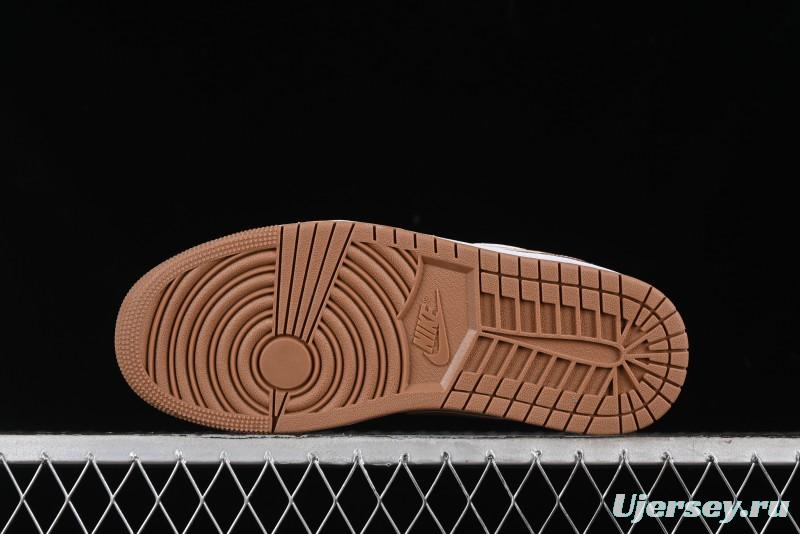 Nike Air Jordan 1 Low AJ1 White Tan Low-Top Casual Sneakers - DC0774-202