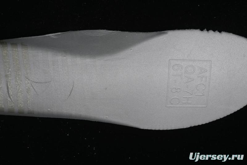 Nike Air Force 1 '07 Mid Casual Sneakers in White/Grey/Black with Hand-Painted Cracked Swoosh Shadow Detail - CW2289-111