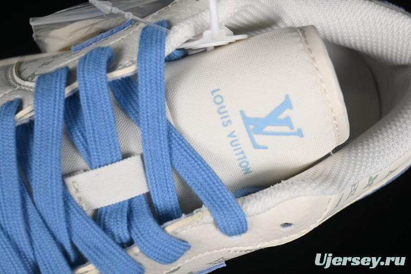 Nike Air Jordan 1 Low LV Collaboration - Light Blue Print Retro Basketball Shoes - WG8850-008