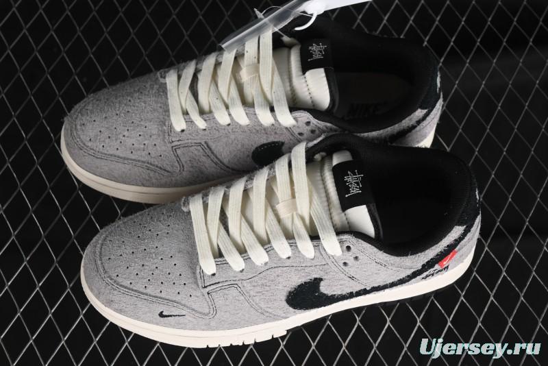 Nike SB Dunk Low Stussy Series - Battle Grey Black Hook Anniversary High-End Custom Low-Top Casual Skate Shoes - MM1089-027