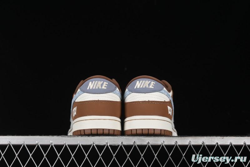 Nike SB Dunk Low Levi's Collaboration - White Grey Brown Anniversary Customized Low-Top Casual Sneakers - JH8310-958