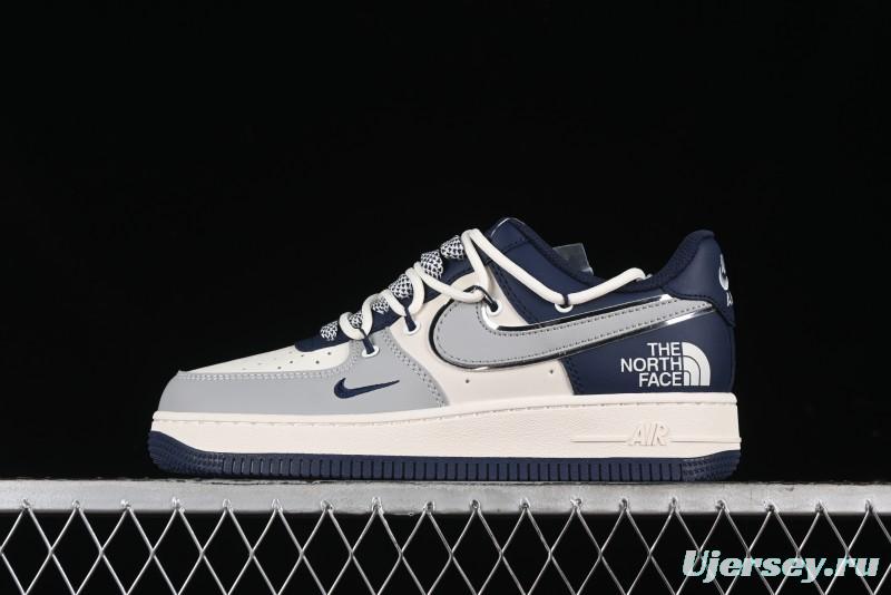 Nike Air Force 1 '07 Low The North Face Collaboration - Grey Blue Drawstring Low-Top Casual Sneakers - SJ1198-700
