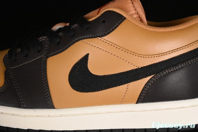 Nike Air Jordan 1 Low Flax/Baroque Brown Casual Basketball Shoes - HQ3603-201