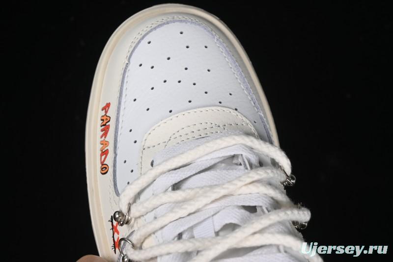 Nike Air Force 1 Fontanka Custom Graffiti Low-Top Casual Sneakers with Deconstructed Dual Laces - DV6984-001