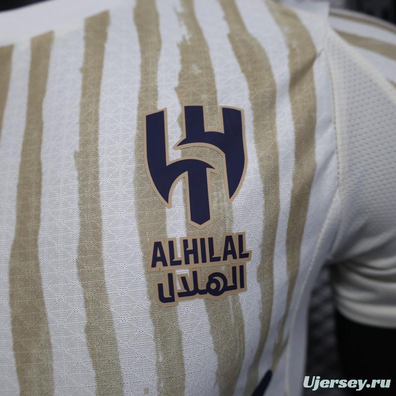 Player Version 25/26 Al Hilal White with Gold Stripes Jersey