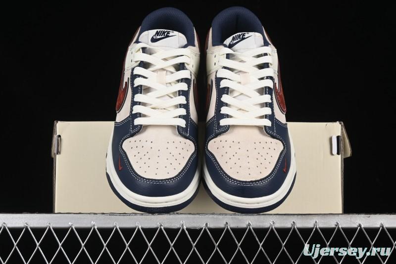 Nike SB Dunk Low The North Face Collaboration - Two-Tone Red Brown Swoosh Anniversary Custom Low-Top Casual Skate Shoes - DJ2024-036