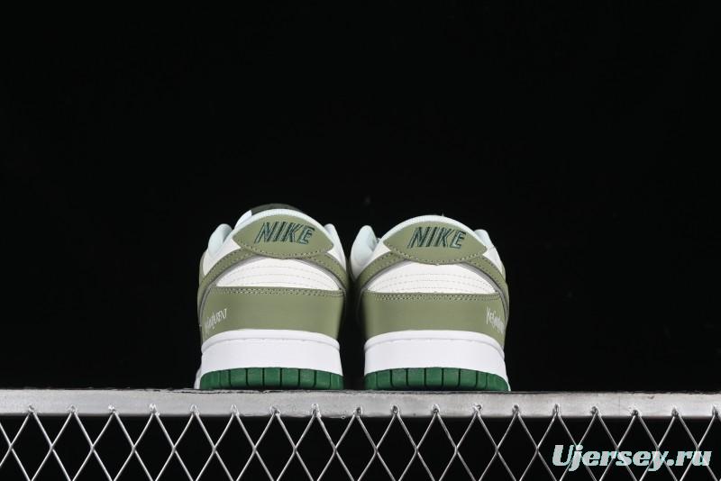 Nike SB Dunk Low Saint Laurent Series - White Green Swoosh Anniversary High-End Custom Low-Top Casual Sneakers - GF2409-170