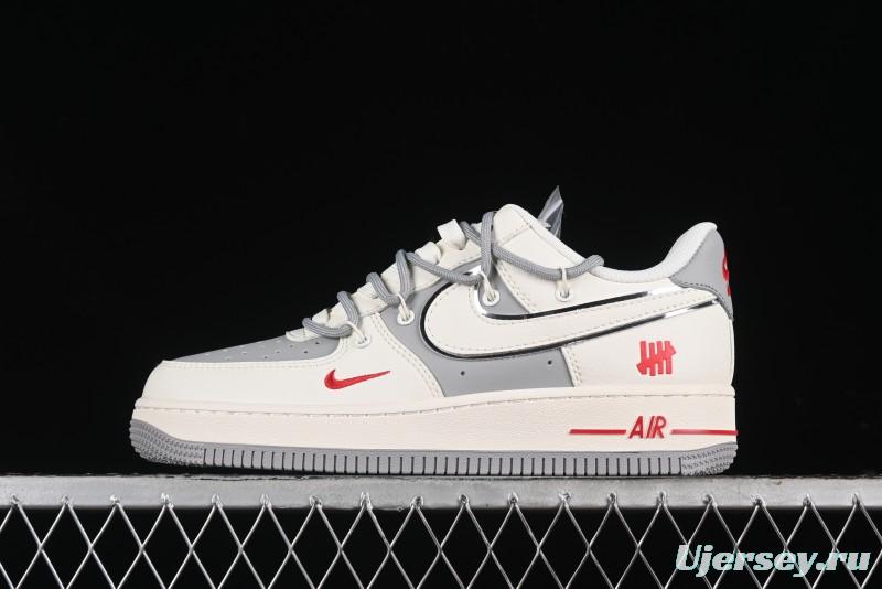 Nike Air Force 1 '07 Low UN Collaboration - Beige Silver Trim Lace-Up Casual Sneakers - SJ1198-500